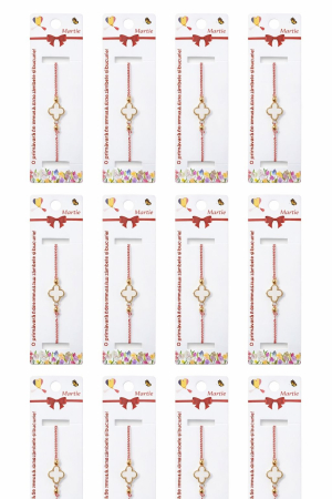 Set 12 bratari martisor cu floare alba sidefata, snur rosu alb, ambalate individual [4]