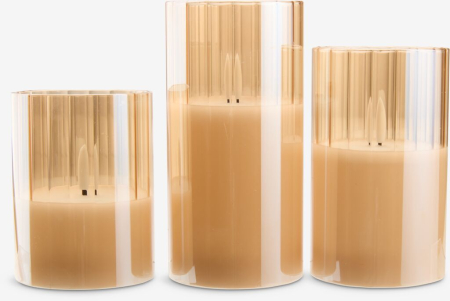 Lumanare decorativa in pahar auriu fumuriu – design elegant, ambient cald [1]