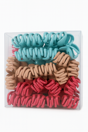 Accesorii pentru par Engros - Set 50 clamite par spirala, multicolore – prindere puternica, accesorii coafura