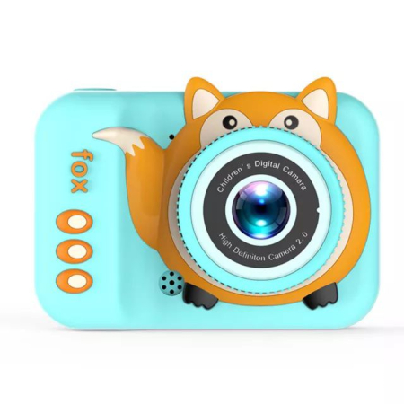 Camera foto digitala pentru copii 4800 MP, 8x zoom, model vulpita verde, 12x12cm [1]