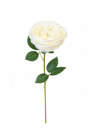 Flori Artificiale - Trandafir artificial alb extrabogat cu petale 50 cm diametru floare 10 cm