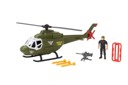 Vehicule, masinute, avioane, tancuri - Set elicopter militar cu soldat și accesorii Special Combat – jucărie de acțiune copii 3+