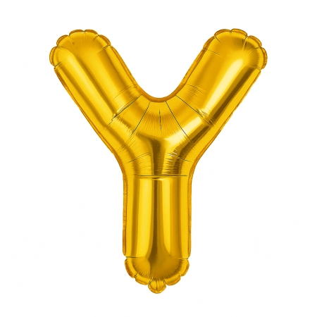 Accesorii pentru petrecere Engros - Balon folie litera Y auriu, 35 cm, decor aniversari si petreceri, 1 buc