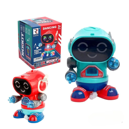 Jucarii interactive - Robot Dansator cu Lumini si Sunete – 16x13 cm, Rock Robot