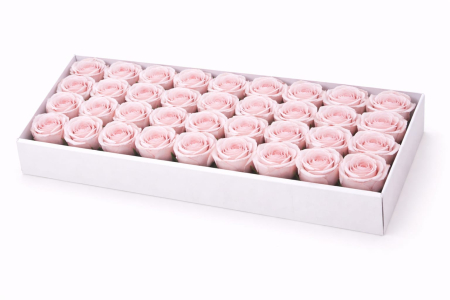 Set 50 Trandafiri de Sapun Parfumati in Cutie Eleganta Cadou 44x23 cm Roz Pal [1]