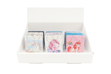 Ingrijire personala si cosmetice Engros - Set 12 oglinzi cosmetice 2 in 1 – model unicorn, culori pastel