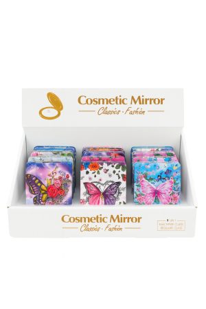 Set 12 oglinzi cosmetice 2 in 1 – modele cu fluturi, design elegant [1]