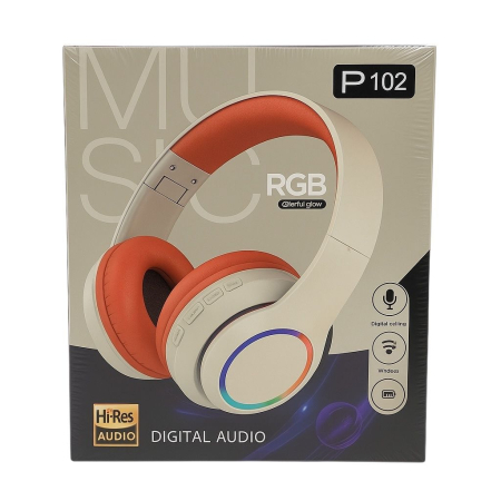 Casti Wireless P102 Bluetooth 5.3 RGB Hi-Res Audio – Autonomie 40h Microfon Surround [1]