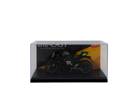 Motocicleta Metalica Die-Cast – Model Retro Military Verde Inchis, Nr. 07, 19x9 cm [1]