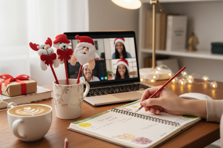 Set 12 pixuri Craciun cu figurine ren, urs polar si Mos Craciun [1]