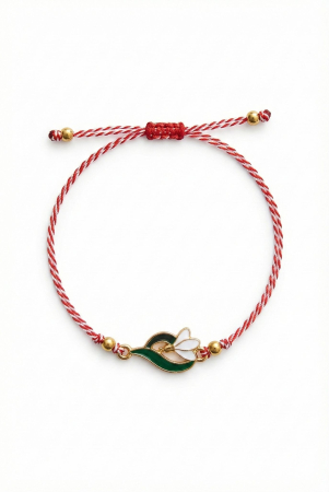 Set 12 Martisoare Bratari Ghiocel Auriu Simbol Primavara Noroc [1]