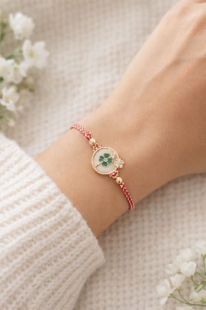 Set 12 bratari martisor cu trifoi norocos si snur rosu alb, ambalate individual [2]