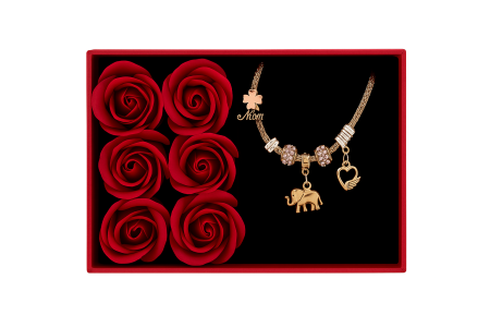 Set Cadou Luxury cu 6 Trandafiri din Sapun si Bratara Surprise, +PUNGA Love Forever [1]