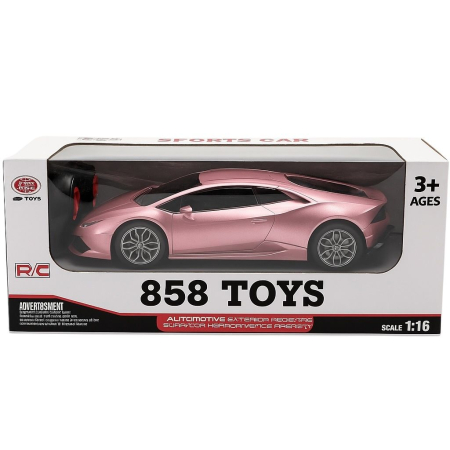 Mașinuță sport roz cu telecomandă 1:16 – mașină R/C rapidă pentru copii, cadou ideal [1]