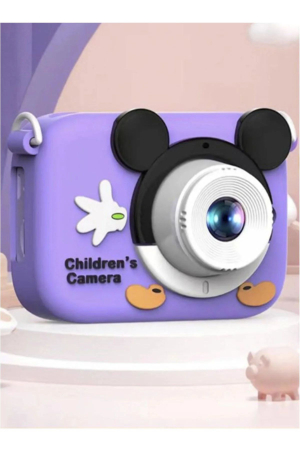 Camera foto digitala pentru copii 4800 MP, 8x zoom, model mov soricel simpatic, 12x12cm [2]