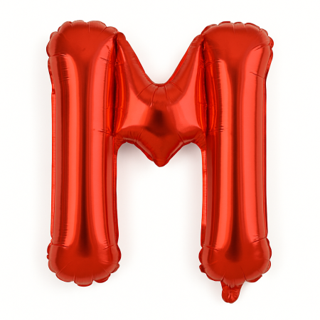 Accesorii pentru petrecere Engros - Balon folie litera M rosu, 35 cm, decor petreceri si aniversari, 1 buc
