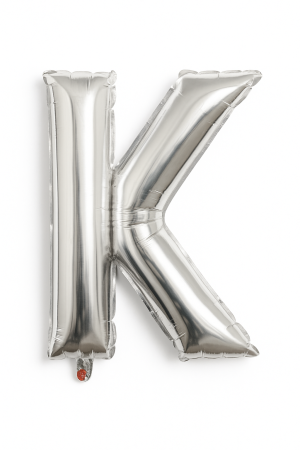 Accesorii pentru petrecere Engros - Balon folie litera K argintiu, 35 cm, decor aniversari si petreceri, 1 buc