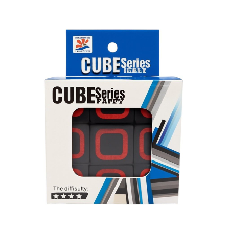 Cub 3x3 Puzzle Antistres cu Piese Negre si Contur Colorat – Vitez si Logica [1]