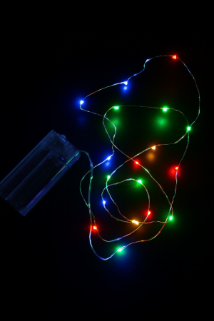 Instalatii de Craciun Engros - Sir luminos LED 3 metri, 30 LED-uri multicolor, functional cu baterii