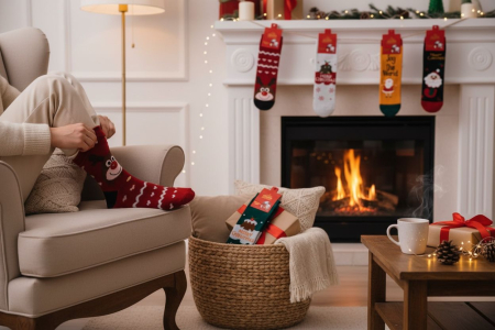 Sosete dama modele Craciun – modele combinate [1]