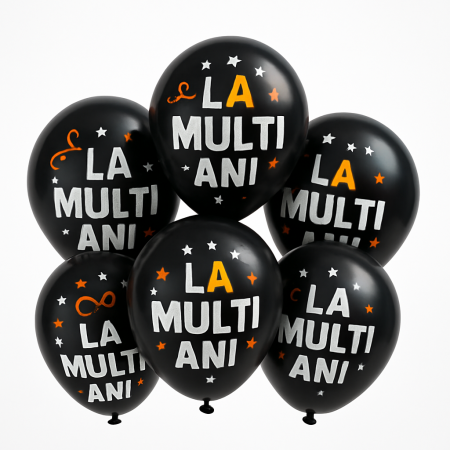 Articole pentru Casa Engros - Set baloane latex 30cm LA MULTI ANI, negre, 6 buc