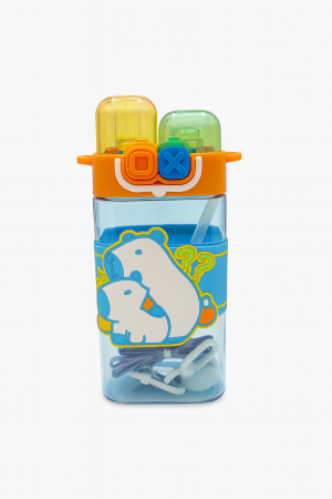 Jucarii Diverse - Sticla Apa Copii cu Bretea si Capac Dublu – Model Ursulet, Antiscurgere 600ML