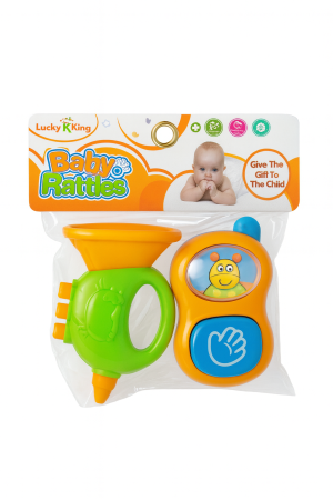 Jucarii bebelusi si de baie - Set Zornaitoare pentru Bebelusi, 20x17 cm, 2 piese, Jucarii pentru 3 luni+