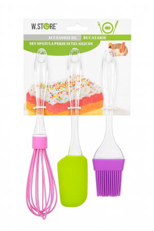 Articole pentru Casa Engros - Set 3 accesorii bucatarie – tel, spatula si pensula silicon