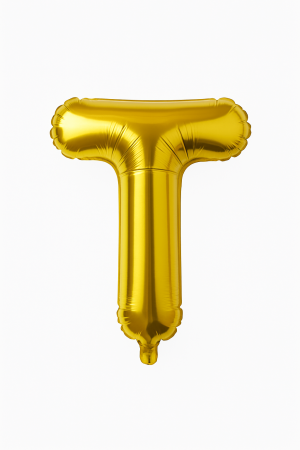 Accesorii pentru petrecere Engros - Balon folie litera T auriu, 35 cm, decor aniversar si petreceri, 1 buc