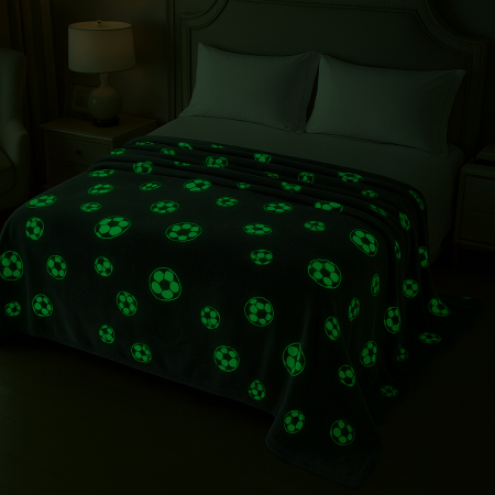 Patura Cocolino Fosforescenta 200x230 cm, 1 KG – Model Fotbal Glow pentru Copii [1]