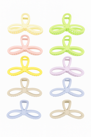 Accesorii pentru par Engros - Set 12 Cleme Par 13cm Fundita Pastel – Accesorii Mari, Colorate, Rezistente