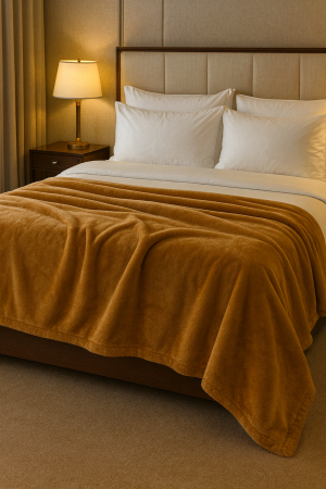 Paturi cocolino Engros - Patura Cocolino Pufoasa 200x230cm, Groasa, Moale – Model Mustar