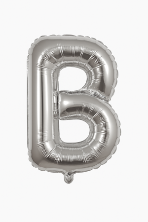 Articole pentru Casa Engros - Balon folie litera B argintiu 35 cm, decor pentru petreceri si aniversari, 1 buc