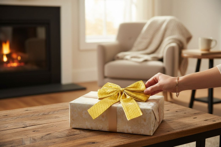 Fundita decorativa aurie 30x23 cm pentru brad si decoratiuni festive [1]