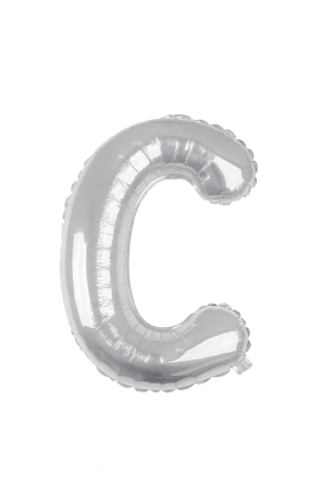 Accesorii pentru petrecere Engros - Balon folie litera C argintiu, 35 cm, decor aniversari si petreceri, 1 buc
