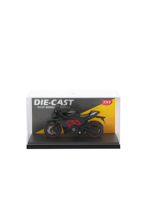 Motocicleta Metalica Die-Cast – Model Naked Sport Negru cu Rosu, 19x9 cm [1]