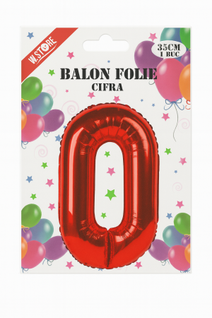 Balon folie cifra 0 rosu, 35 cm, pentru aniversari si petreceri, 1 buc [1]