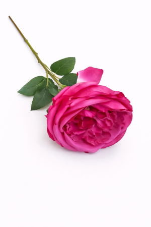 Trandafir artificial roz aprins extrabogat cu petale 50 cm diametru floare 10 cm [2]