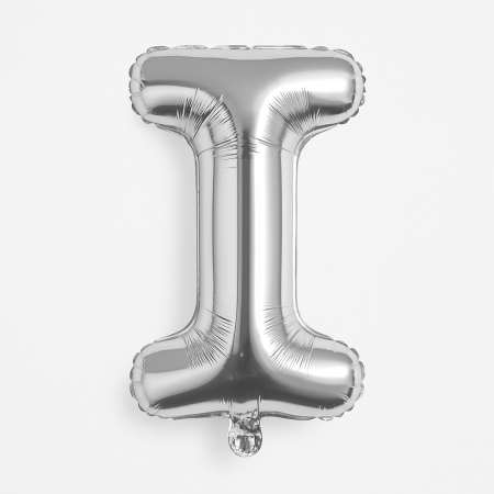 Articole pentru Casa Engros - Balon folie litera I argintiu 35 cm, decor aniversari si petreceri, 1 buc
