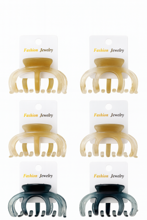 Accesorii pentru par Engros - Set 6 Cleme Par 6cm Model Transparent – Prindere Puternica, Culori Naturale