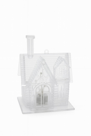 Casuta Decorativa cu Lumini LED, Efect Craciun, Transparenta, 7.5x10x6cm [3]