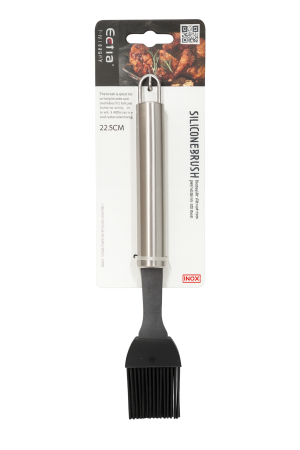 Pensula din silicon Ectia 22.5 cm, maner inox, rezistenta termic, pentru gatit si grill [1]