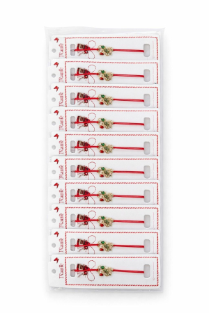 Set 24 Bratari Martisor cu Cosulet Auriu, Ghiocei si Buburuza, Snur Rosu Elastic [2]