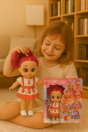 Papusa Sparkle Kids cu ochi mari SD-Eyes si functie muzicala, model colorat, 3+ ani [1]