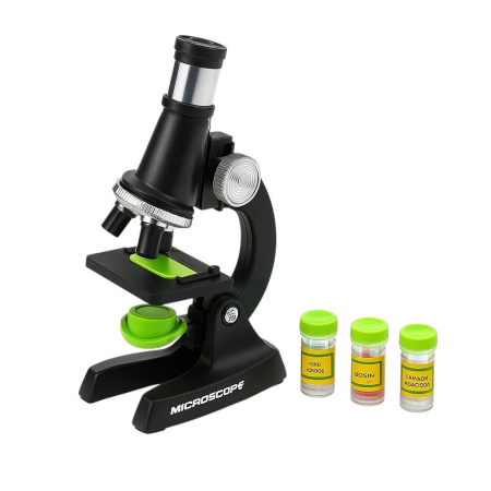 Jucarii interactive - Microscop pentru copii cu lumină, set educativ 100x–450x, vârsta 8+