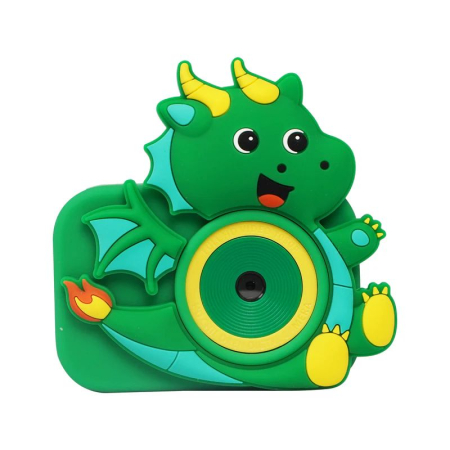 Camera foto digitala pentru copii 4800 MP, 8x zoom, model dragon verde, 11.5x11.5cm [3]