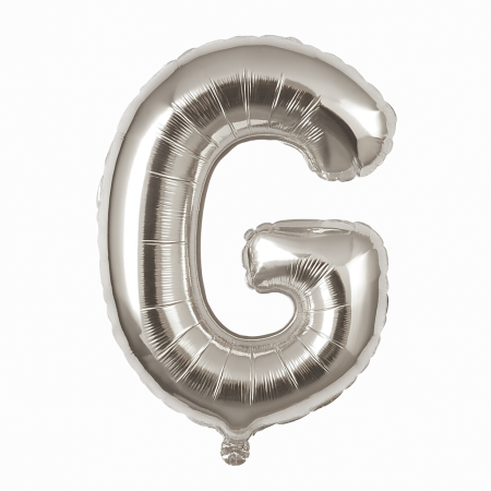 Articole pentru Casa Engros - Balon folie litera G argintiu 35 cm, decor aniversari si petreceri, 1 buc