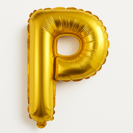 Accesorii pentru petrecere Engros - Balon folie litera P auriu, 35 cm, decor aniversar si petreceri, 1 buc