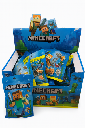 Jucarii surpriza - Set 24 Plicuri Surpriza – Figurine Stil Cubic – Model Aventure Pixelate