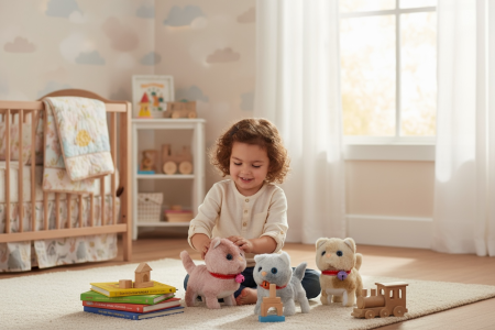 Set 3 Pisicute Interactiv – Plus Moale, Sunete si Mers, 19x12 cm, Modele Asortate [1]